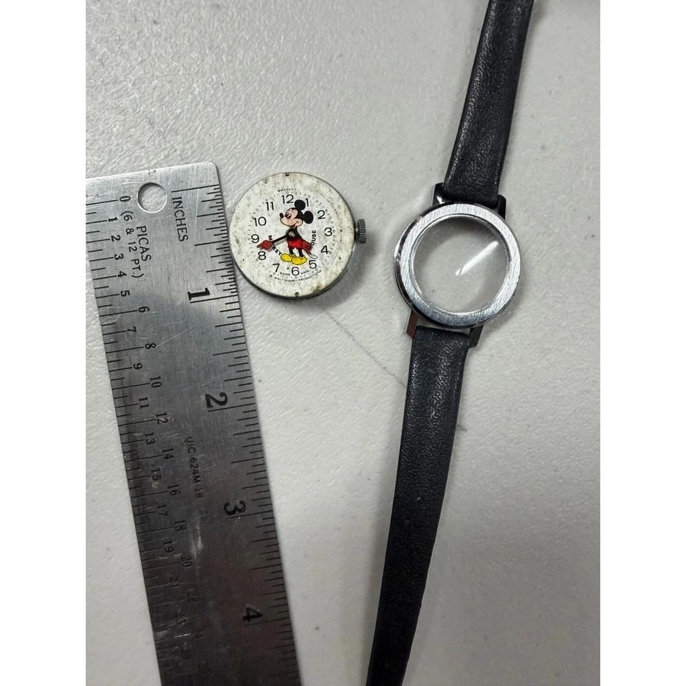 Vintage Bradley Mickey Mouse Watch Swiss Made Mechanical Disney Repair Parts 015